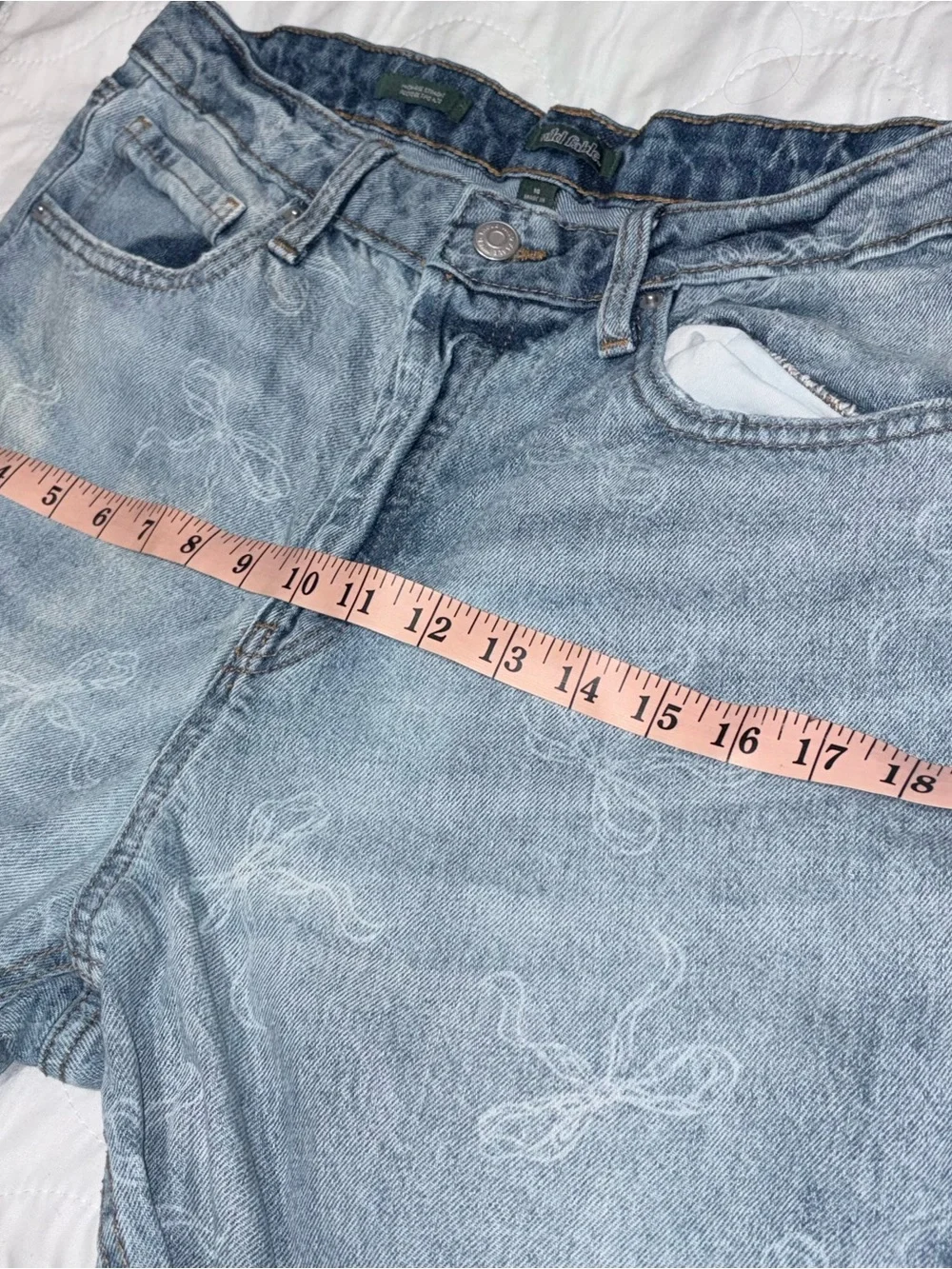 Light Blue High Rise Women’s  Denim Jeans with Ribbon design